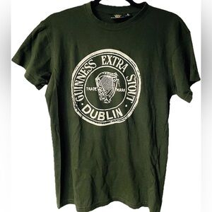 Guinness Extra Stout Mens S. Green T Shirt Dublin Ireland Lightweight Cotton Tee